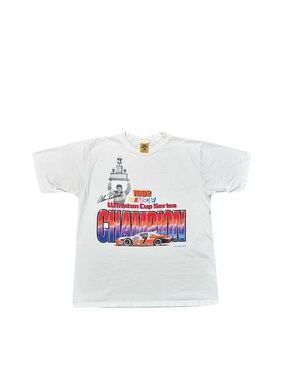 Vintage NASCAR Alan Kulwicki 1992 Champion T Shirt Mens Large Checkered Flag